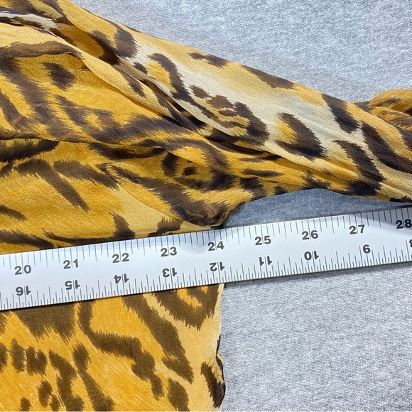 Avenue Blouse Womens 18/20 (2X) Leopard Print Long Sleeve Semi Sheer Silk Career - Picture 15 of 16